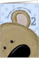 Second Birthday for Little Boy Bear’s Ear Heard You Were Turning 2 card