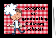 Congratulations for Culinary School Graduate, Male Chef Rolling Pin card