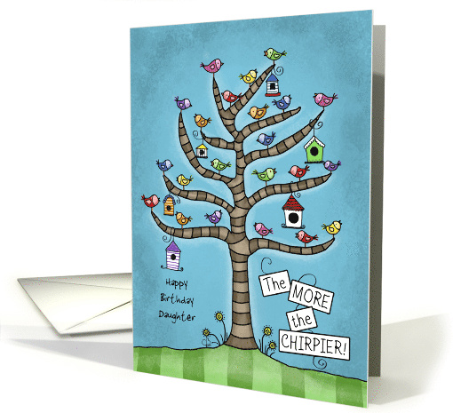 Customizable Birthday for Daughter Tree Full of Birds card (1376730)