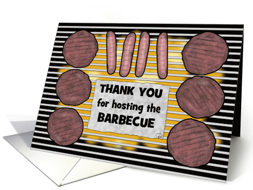 Customizable Thank You for Hosting the Barbecue-Grilling Meat card