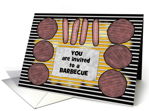 Customizable Invitation to Barbecue-Grilling Meat card (1389552)