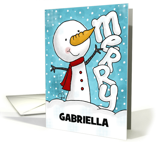 Customizable Name Merry Christmas for Gabriella Snowman... (1390122)