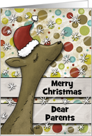 Customizable Merry Christmas for Parents Dear Deer card