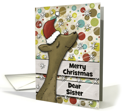 Customizable Merry Christmas for Sister Dear Deer card (1390258)