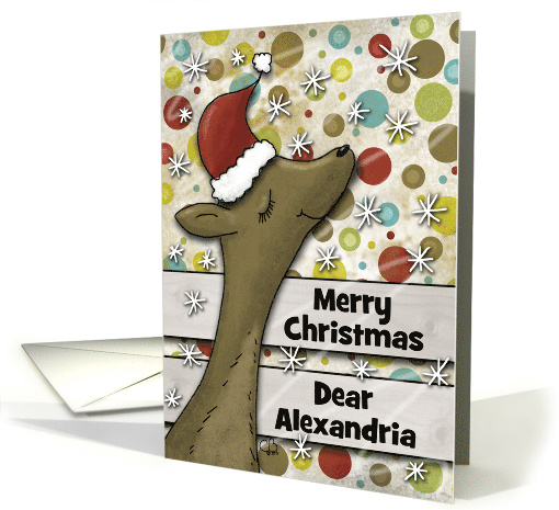 Customizable Name Merry Christmas for Alexandria Dear Deer card