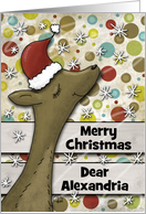 Customizable Name Merry Christmas for Alexandria Dear Deer card