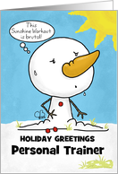 Customizable Merry Christmas for Personal Trainer Melting Snowman card