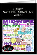 Customizable Happy National Midwifery Week-Midwife Terminology card