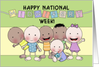 Happy National Midwifery Week Group of Babies and Toddlers card