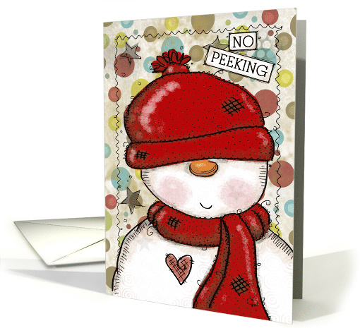 Merry Christmas No Peeking Snowman card (1400730)