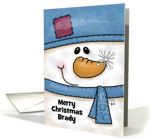 Customizable Name Merry Christmas for Brady Snowman with... (1405698)