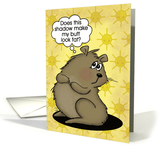 Humorous Happy Groundhog Day Groundhog and His Shadow card (1416000)
