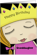 Customizable Happy Birthday for Granddaughter-Girl with Crown card