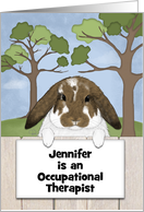 Congratulations Becoming an Occupational Therapist-Rabbit with sign card