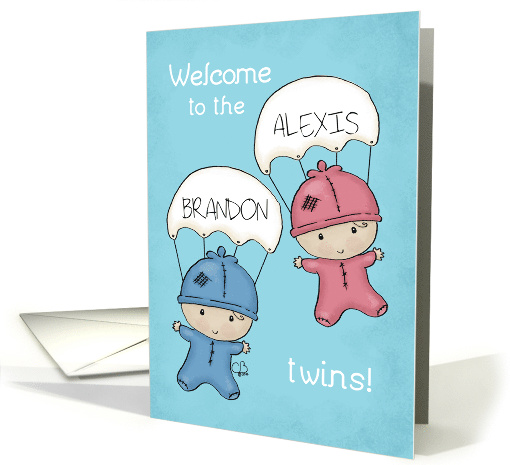 Customizable Names Congrats Baby Twins Girl and Boy with... (1418026)
