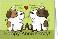 Happy Anniversary for Husband Guinea Pig Couple Speak card