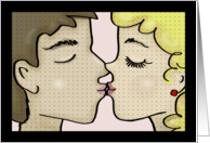 Happy Anniversary for Husband Pop Art Style Kissing Couple card