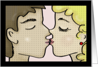 Happy Anniversary for Wife Pop Art Style Kissing Couple card