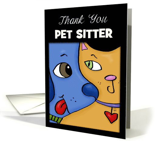 Customizable Thank You to Pet Sitter Dog and Cat Design card (1424206)