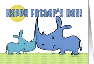 Happy Father’s Day Rhino Father and Child card