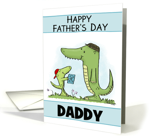 Customizable Happy Father's Day to Daddy Crocodile Father and Son card