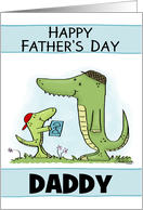 Customizable Happy Father’s Day to Daddy Crocodile Father and Son card