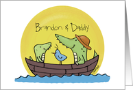 Customizable Happy Father’s Day from Brandon Crocodile Father and Son card