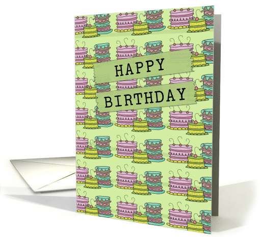 Happy Birthday Cake Pattern card (1431608)