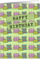 Happy Birthday Cake Pattern card