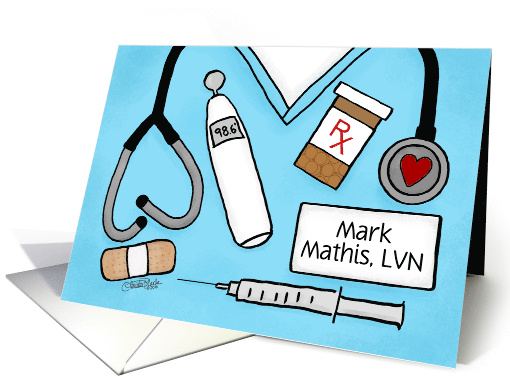 Customized Name Happy Nurses Day Medical Implements card (1434382)