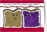 Happy Anniversary to Couple Peanut Butter and Jelly Kawaii Characters card