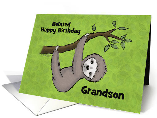 Customized Happy Belated Birthday for Grandson Sloth... (1434828)