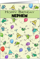 Customized Happy Birthday for Nephew Collage of Jumping Frogs card