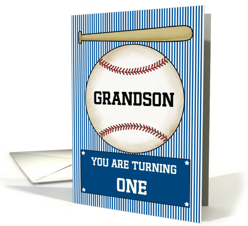 Customized Happy First Birthday for Grandson Baseball Bat... (1435292)