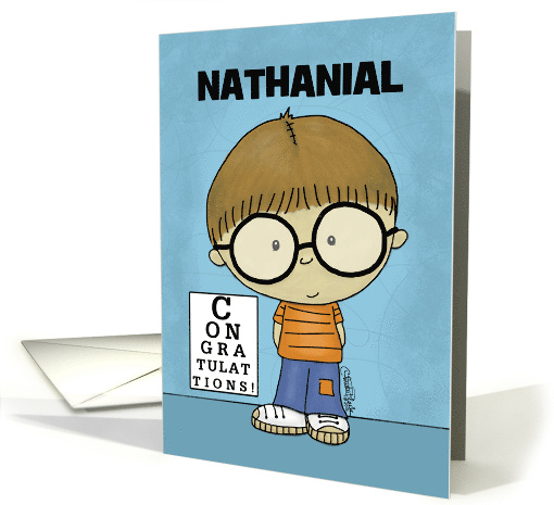 Customize Name Congratulations Getting Glasses Little Boy... (1435812)