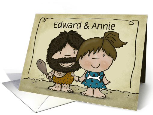 Customizable Names Happy Anniversary Humor Caveman and... (1437144)