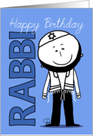 Happy Birthday to Rabbi Rabbi with Tallit and Kippah card