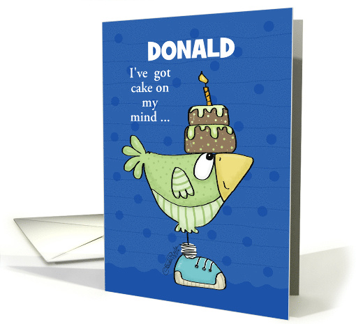 Customized Name Happy Birthday for Donald Bird with Cake... (1438306)