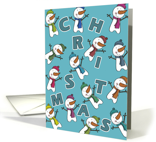 Merry Christmas from All of Us Colorful Snowman Collage card (1457308)