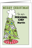 Customizable Merry Christmas for Personal Chef Cooking Themed Tree card