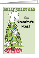 Customizable Merry Christmas from Grandma’s House Baking Themed Tree card