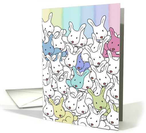 Happy Easter Colorful Pastel Bunny Collage card (1464138)