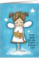 Sorry about the Loss of Your Pet Cat Angel Holds Kitty card