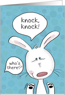 Happy Easter Knock Knock Who’s There White Bunny card