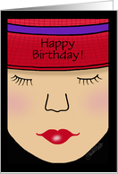 Customizable Happy Birthday Lady in a Red Hat card