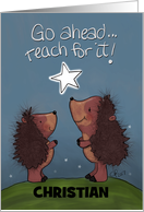 Customizable Congratulations on Graduation Hedgehogs Reach for Star card