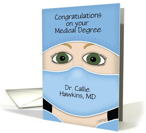 Personalized Congrats on Medical Degree Green Eyed Female... (1476576)