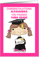 Little Graduate Personalized Name and Grade Congrats You Passed card