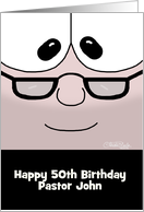 Customized Happy 50th Birthday for Pastor John Older Gentleman card
