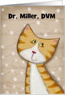 Customized Merry Christmas for Veterinarian Cat with Stringed Lights card